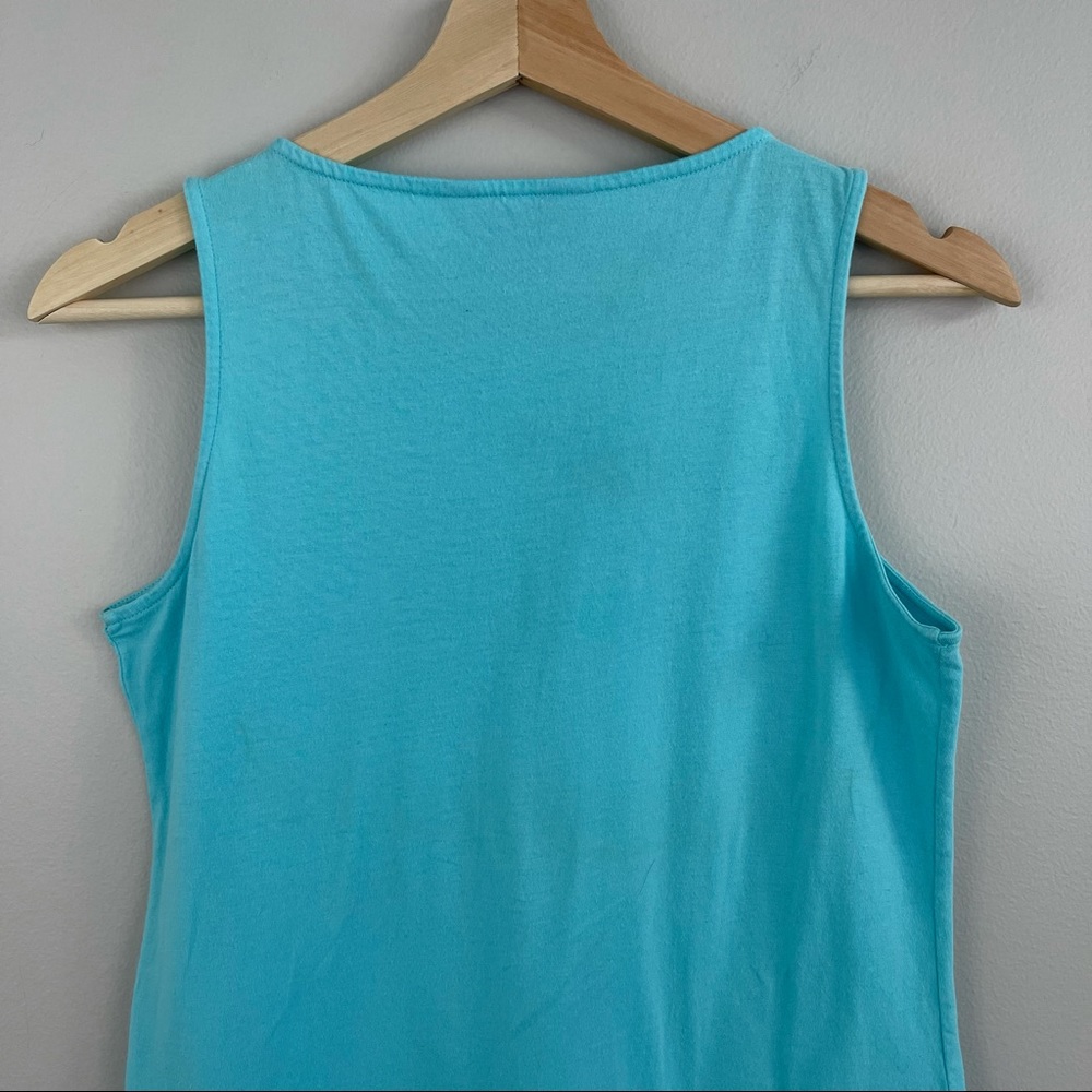 LILLY PULITZER Tiffany Blue Eyelet Lace Hem Tank Top - Picture 7 of 10
